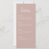 Modern Menu Card and Thank you Message Einladung (Rückseite)