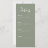Modern Menu Card and Thank you Message Einladung (Rückseite)