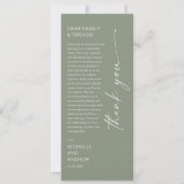 Modern Menu Card and Thank you Message Einladung (Vorderseite)