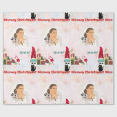Modern Meowa Weihnachts Custom Foto Wrapping Paper Geschenkpapier (Flach)