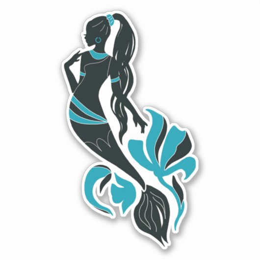 Modern Mermaid Aufkleber (Vorderseite)