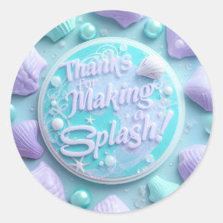 Modern Mermaid Birthday Stickers - Danke für Maki