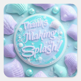 Modern Mermaid Birthday Stickers - Danke für Maki