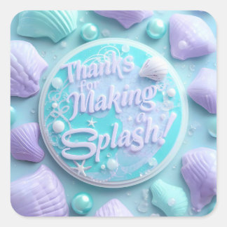 Modern Mermaid Birthday Stickers - Danke für Maki