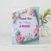 Modern Mermaid Birthday Stickers - Danke für Maki (Stehend Vorderseite)