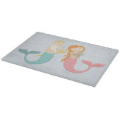 Modern Mermaid Couple Schneidebrett (Ecke)