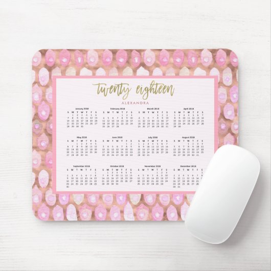 Modern Mermaid| Glam Pink 2018 Kalender Mousepad (Mit Mouse)