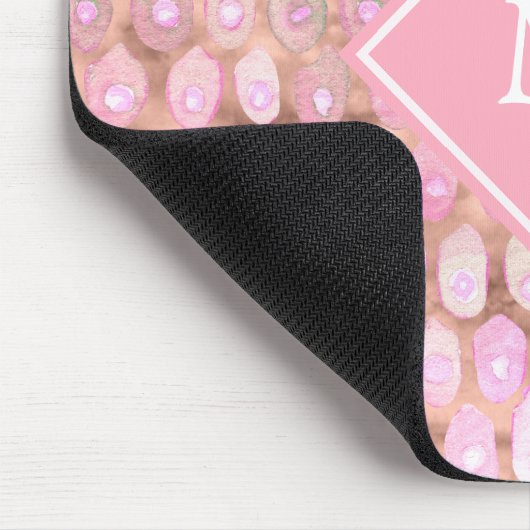 Modern Mermaid| Glam Pink mit Monogramm Mousepad (Ecke)