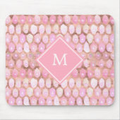 Modern Mermaid| Glam Pink mit Monogramm Mousepad (Vorne)