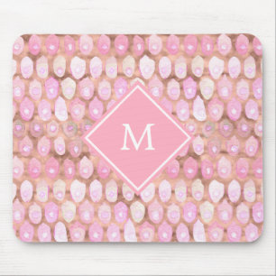 Modern Mermaid  Glam Pink mit Monogramm Mousepad
