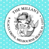 Modern Mermaid Pool Party Thema Permastempel