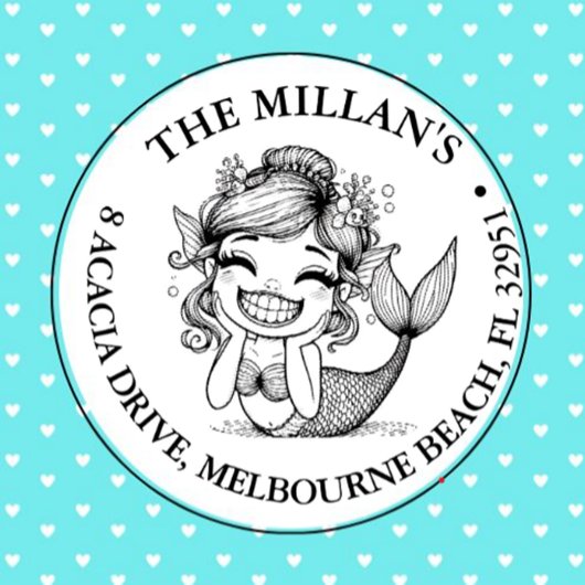 Modern Mermaid Pool Party Thema Permastempel