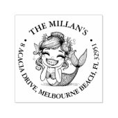 Modern Mermaid Pool Party Thema Permastempel (Design)