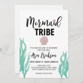 Modern Mermaid Tribe Junggeselinnen-Abschied Einla Einladung (Vorne/Hinten)