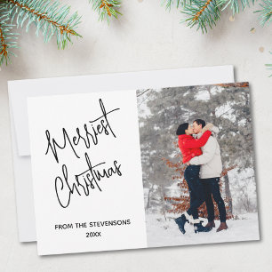 Modern Merriest Weihnachts-Foto Name Feiertagskarte