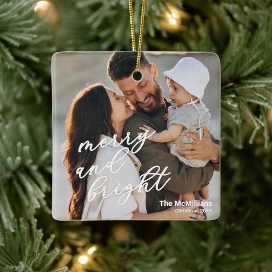 Modern Merry and Bright Minimalist Simple Keramikornament (Baum)