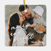 Modern Merry and Bright Minimalist Simple Keramikornament (Vorderseite)