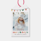 Modern Merry and Bright Photo Holiday Geschenkanhänger (Vorderseite)