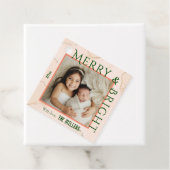 Modern Merry & Bright 1 Foto niedliche fette Weihn Geschenkanhänger (Beispiel)