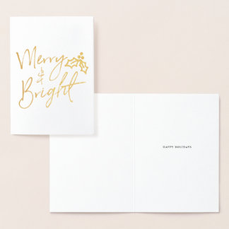 Modern Merry & Bright Christmas Folienkarte
