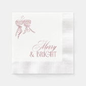 Modern Merry & Bright Christmas Holiday Party Serviette (Vorderseite)