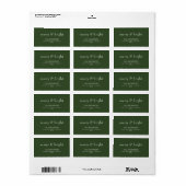 Modern Merry & Bright Green Holiday Address Label Adressaufkleber (Vorne)
