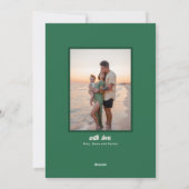 Modern Merry & Bright Green Stripes Weihnachten (Rückseite)