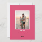 Modern Merry & Bright Pink Streifen Weihnachten (Rückseite)