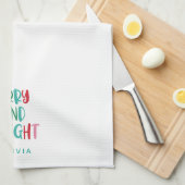 Modern Merry & Bright Retro farbenfrohe Weihnachte Geschirrtuch (Viertel Falte)