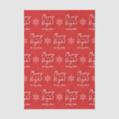 Modern Merry & Bright Script Snowflakes Christmas  Seidenpapier (Vorderseite)