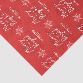 Modern Merry & Bright Script Snowflakes Christmas Seidenpapier (Ausschnitt)