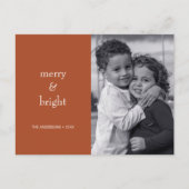 Modern Merry & Bright Terracotta Weihnachten Foto (Vorderseite)