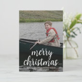 Modern Merry Calligraphy Vertikalfoto Botanical Feiertagskarte (Stehend Vorderseite)