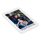 Modern Merry Christmas Calligraphy Custom Photo Magnet (Rechte Seite)