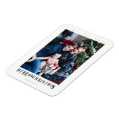 Modern Merry Christmas Calligraphy Custom Photo Magnet (Linke Seite)