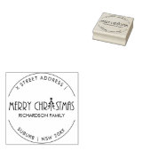 MODERN MERRY CHRISTMAS DOODLE FERIENADRESSE GUMMISTEMPEL (Stempel)