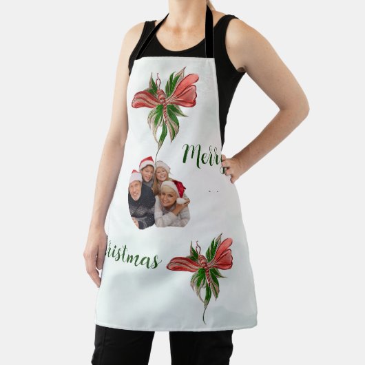 Modern merry Christmas family photo apron  Schürze (InSitu)