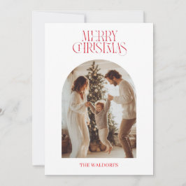 Modern Merry Christmas Family Photo Card Feiertagskarte