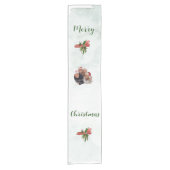 Modern merry Christmas family photo table runner Kurzer Tischläufer (Vorderseite)
