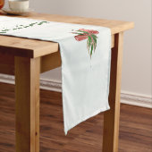 Modern merry Christmas family photo table runner  Kurzer Tischläufer (Beispiel)