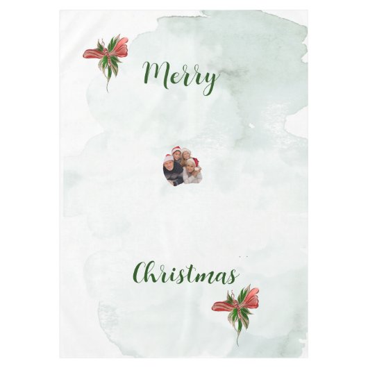 Modern merry Christmas family photo tablecloth  Tischdecke (Vorderseite)