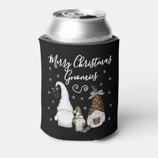 Modern Merry Christmas Gnomies Festive Gnomes Dosenkühler (Kanne Rückseite)