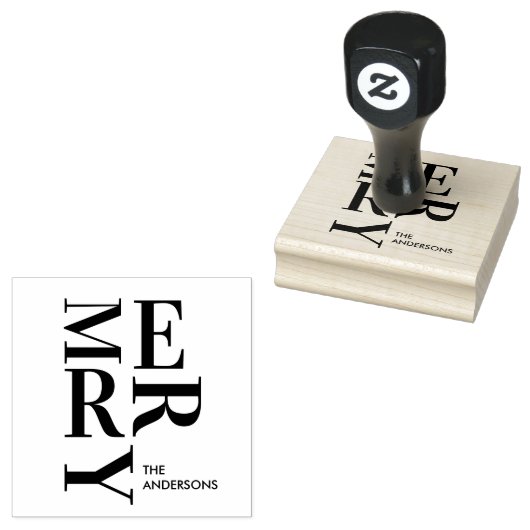 Modern MERRY Christmas Gummistempel (Stempel)