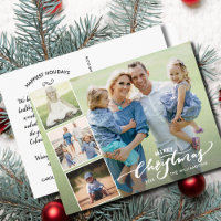 Modern Merry Christmas Hand Lettered Photo Collage