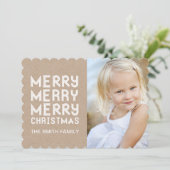 MODERN MERRY CHRISTMAS HOLIDAY FOTOKARTE FEIERTAGSKARTE (Stehend Vorderseite)