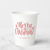 Modern Merry Christmas Paper Cups Pappbecher (Vorderseite)