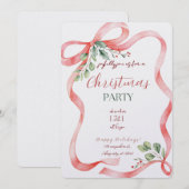 Modern Merry Christmas Party Einladung (Vorne/Hinten)