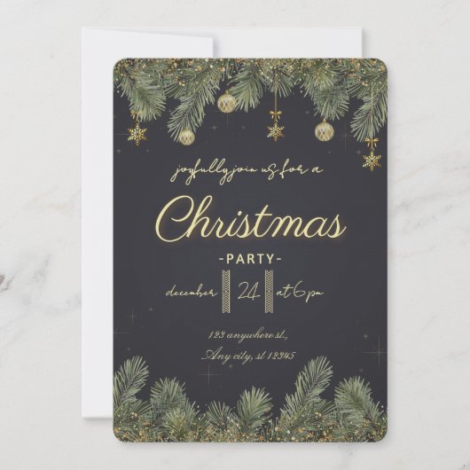 Modern Merry Christmas Party Einladung (Vorderseite)