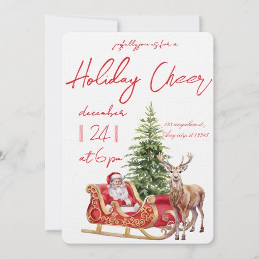 Modern Merry Christmas Party Einladung (Vorderseite)