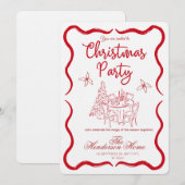 Modern Merry Christmas Party Invitation Einladung (Vorne/Hinten)
